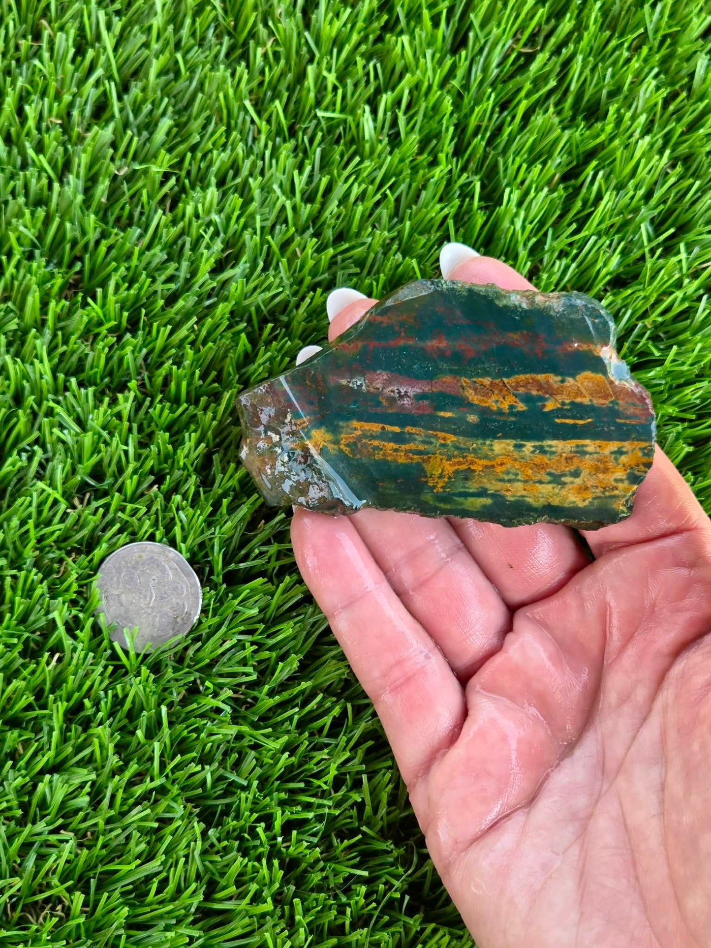 Green Jasper with Tiger Stripes Slabs M605-611