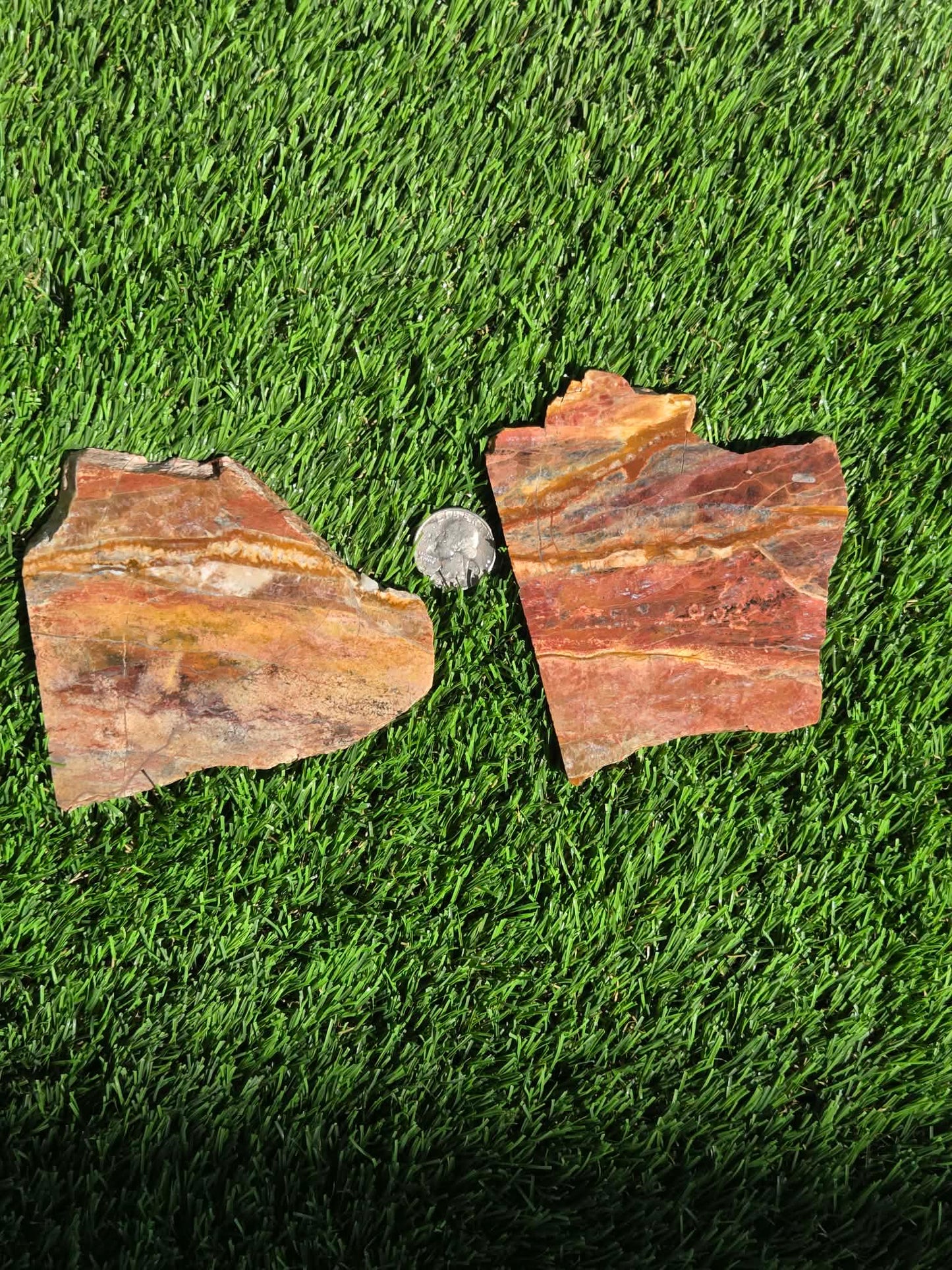 Arizona Banded Jasper with Quartz Slabs O708–709