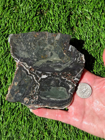 Brecciated Green Jasper Slabs R835–837