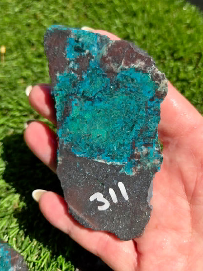 High-End Chrysocolla & Malachite Vein G309-313