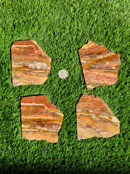 Banded Arizona Jasper with Quartz Veins Slabs O704–707
