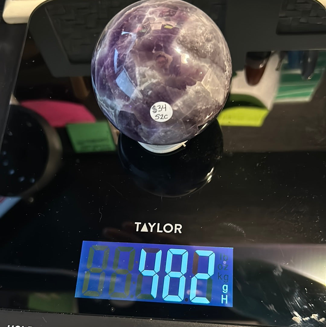 Dream Amethyst Chevron Crystal Spheres 266g-936g