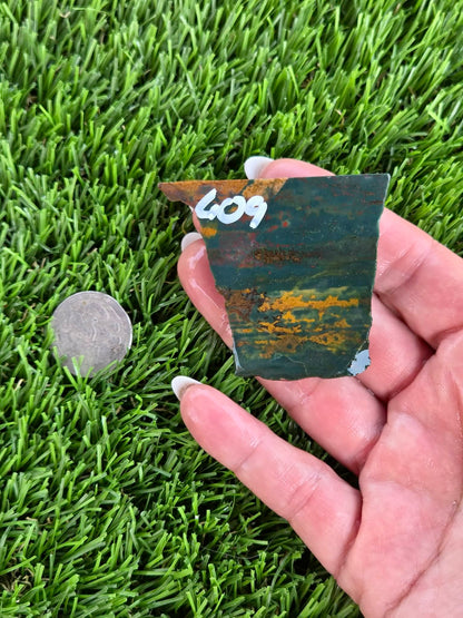 Green Jasper with Tiger Stripes Slabs M605-611