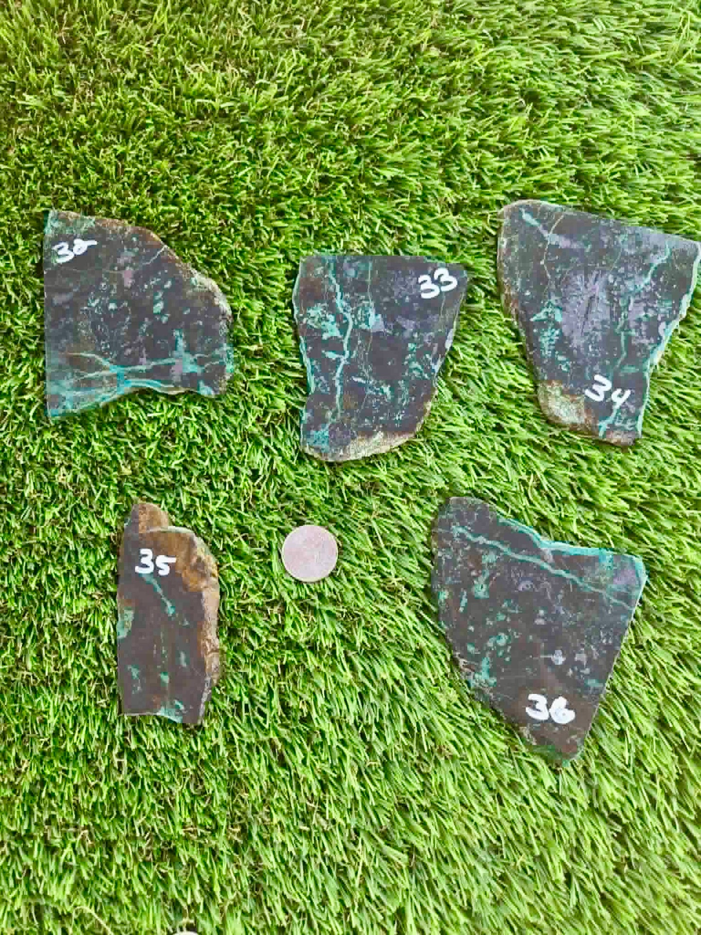 Globe Chrysocolla Slabs A32-36