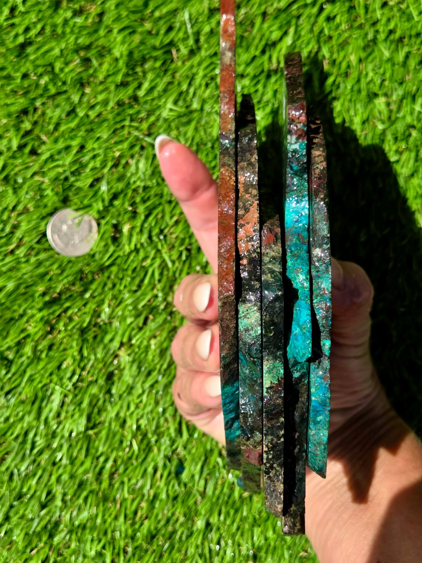 Inspiration Mine Chrysocolla, Malachite & Silica Slabs T896–900
