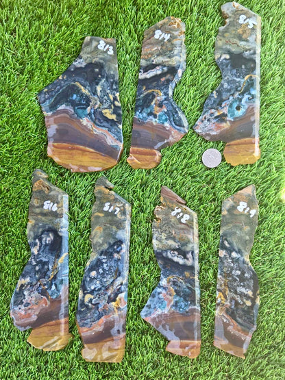 Indonesian Magnetic Banded Jasper Slabs Q813–819