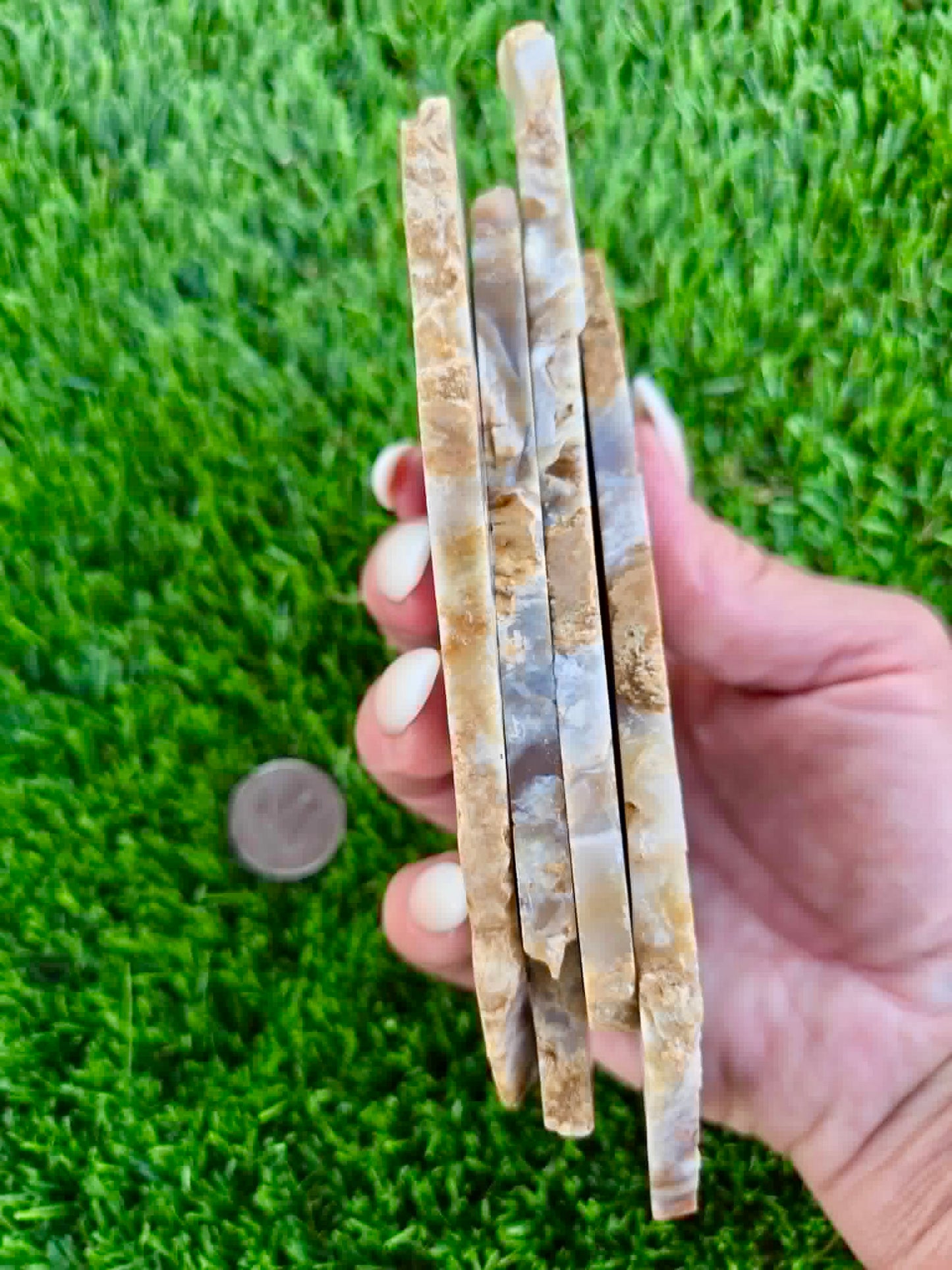 Rare Purple & Peach Burro Creek Agate Slabs F293-296