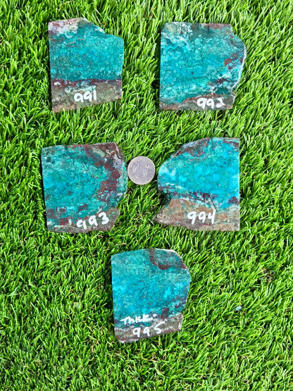 Globe Chrysocolla & Malachite Slabs V991–995