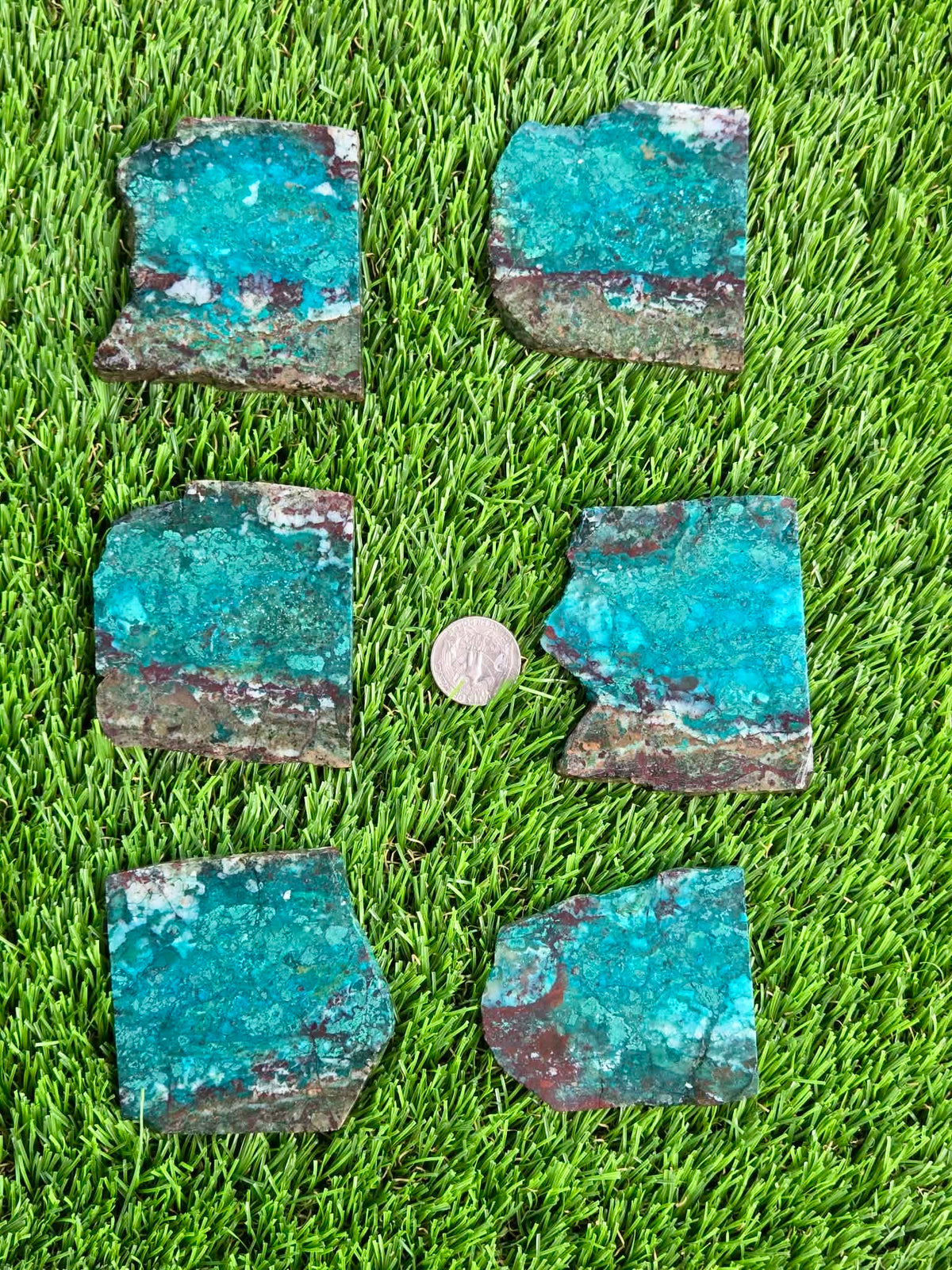 Globe Chrysocolla & Malachite Slabs V985–990