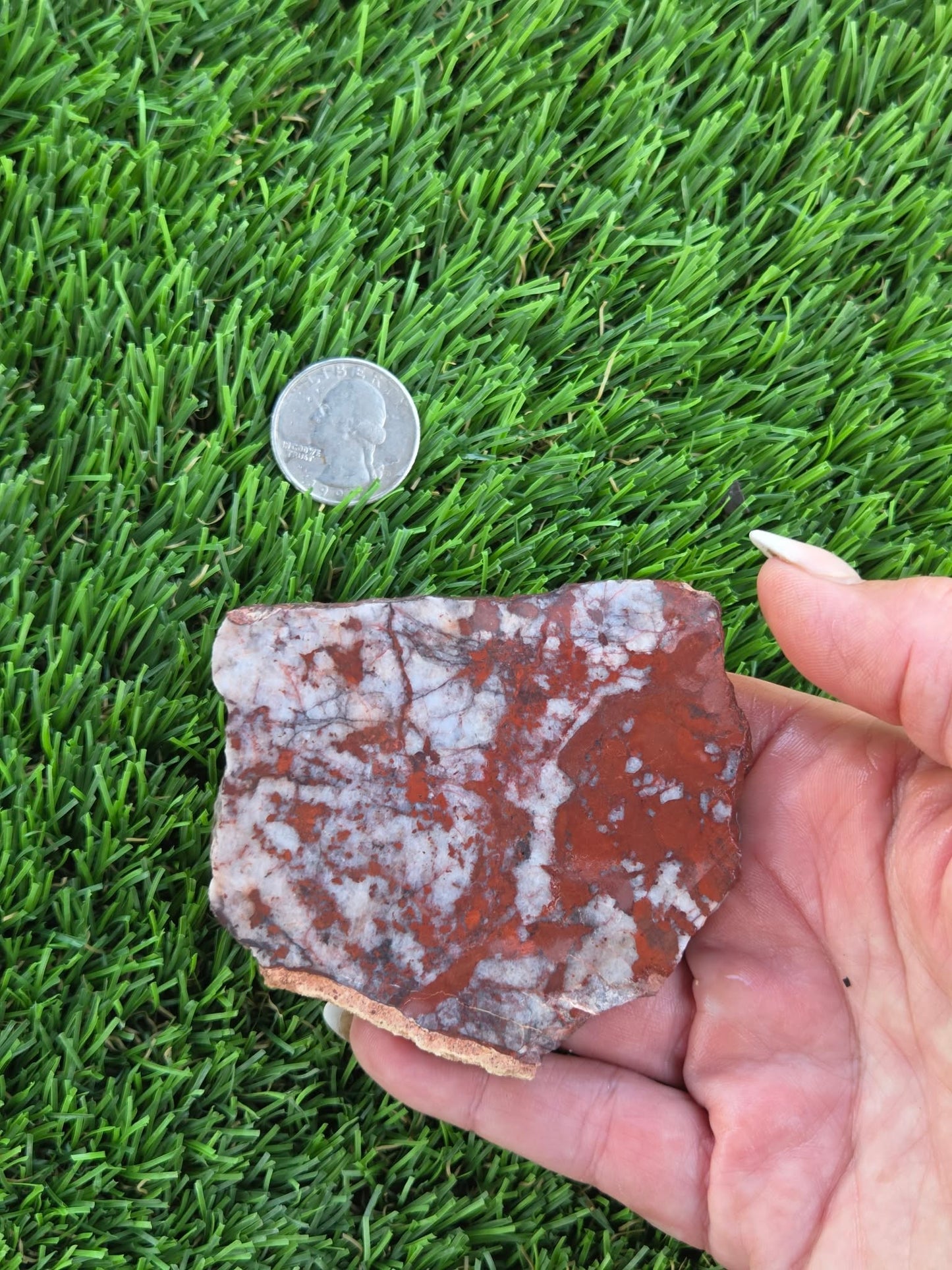 Brecciated Red Jasper with Quartz Slabs O727–730