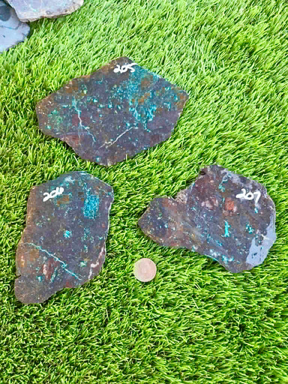 Galena Chrysocolla Rough Slab 205-207