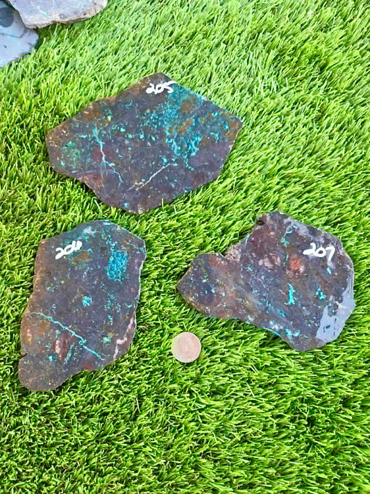 Galena Chrysocolla Rough Slab 205-207