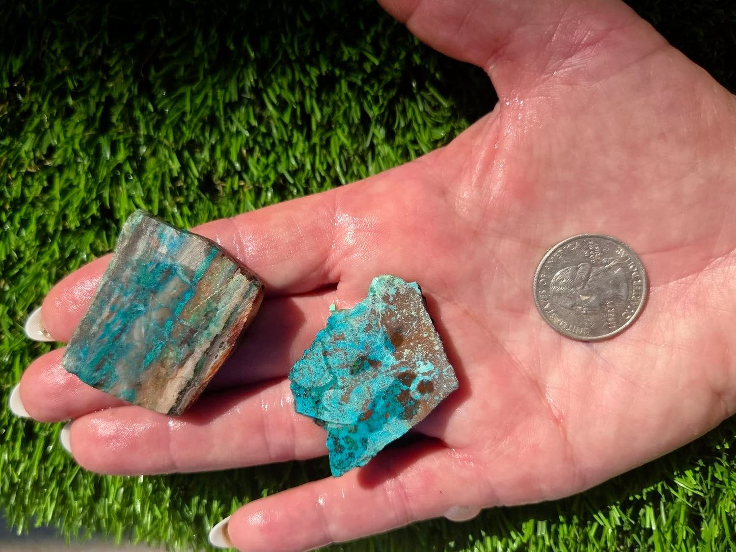Globe Chrysocolla, Malachite & Quartz Slab Bundle SB 136
