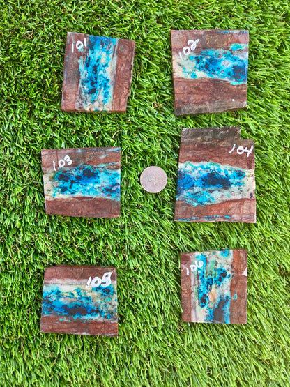 Shattuckite Slabs B101-106