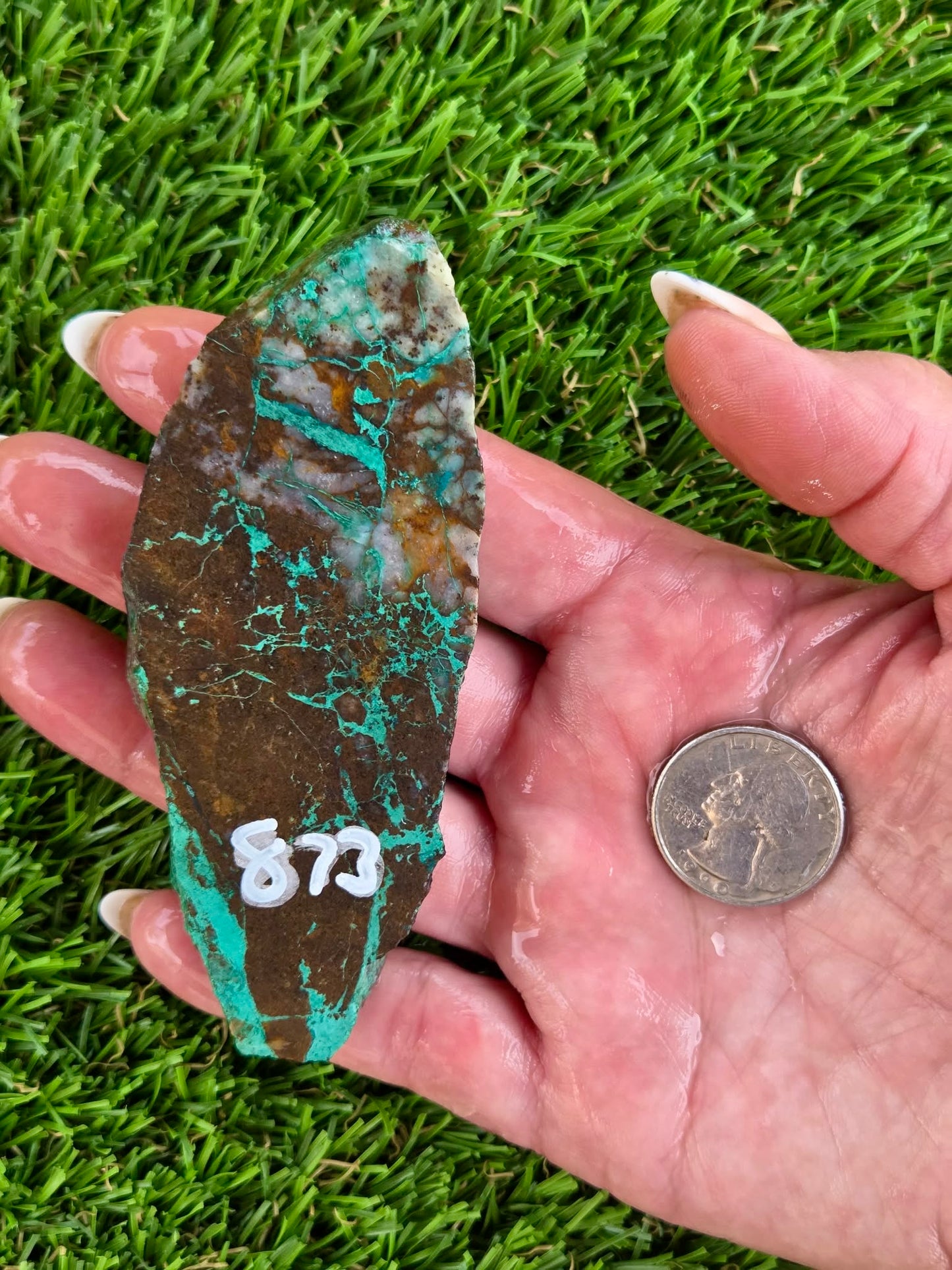 Globe Chrysocolla Spiderweb Slabs R871–878