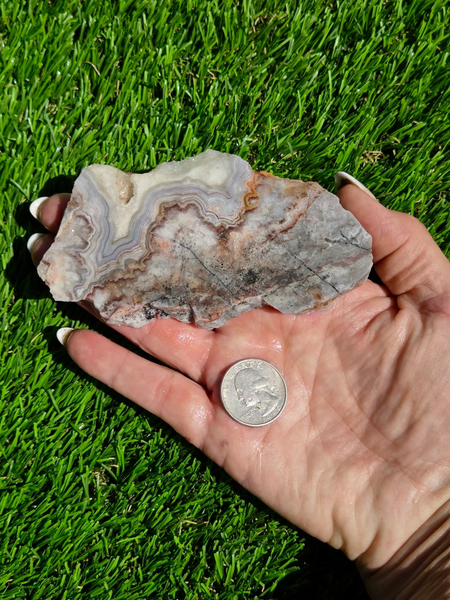 Crazy Lace Agate with Crystal Pockets Slabs O731–735