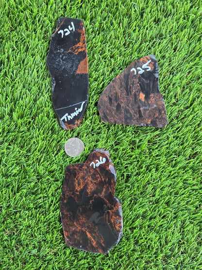 Mahogany Obsidian Slabs O724–726