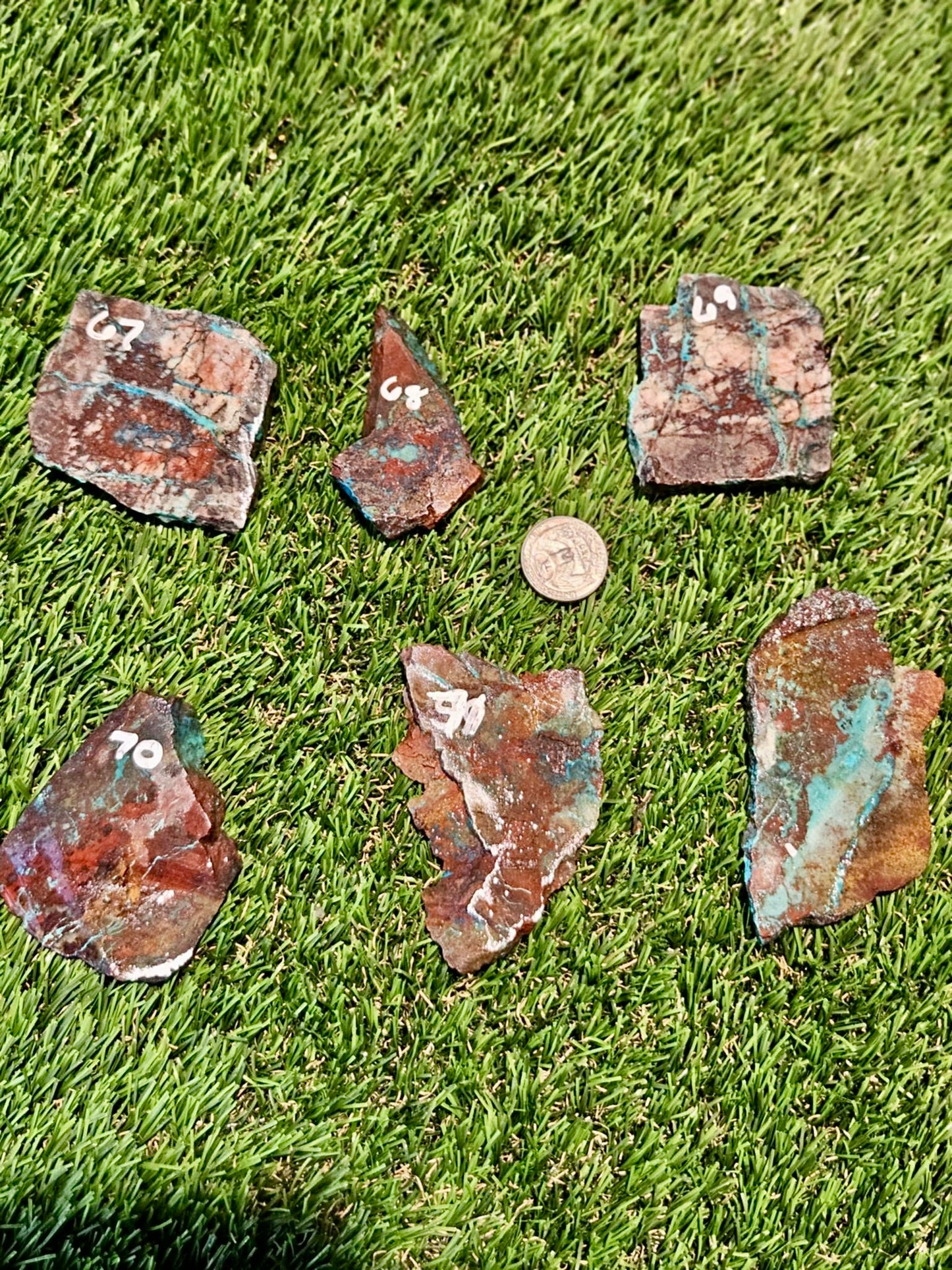 Globe Chrysocolla Slabs 67-72