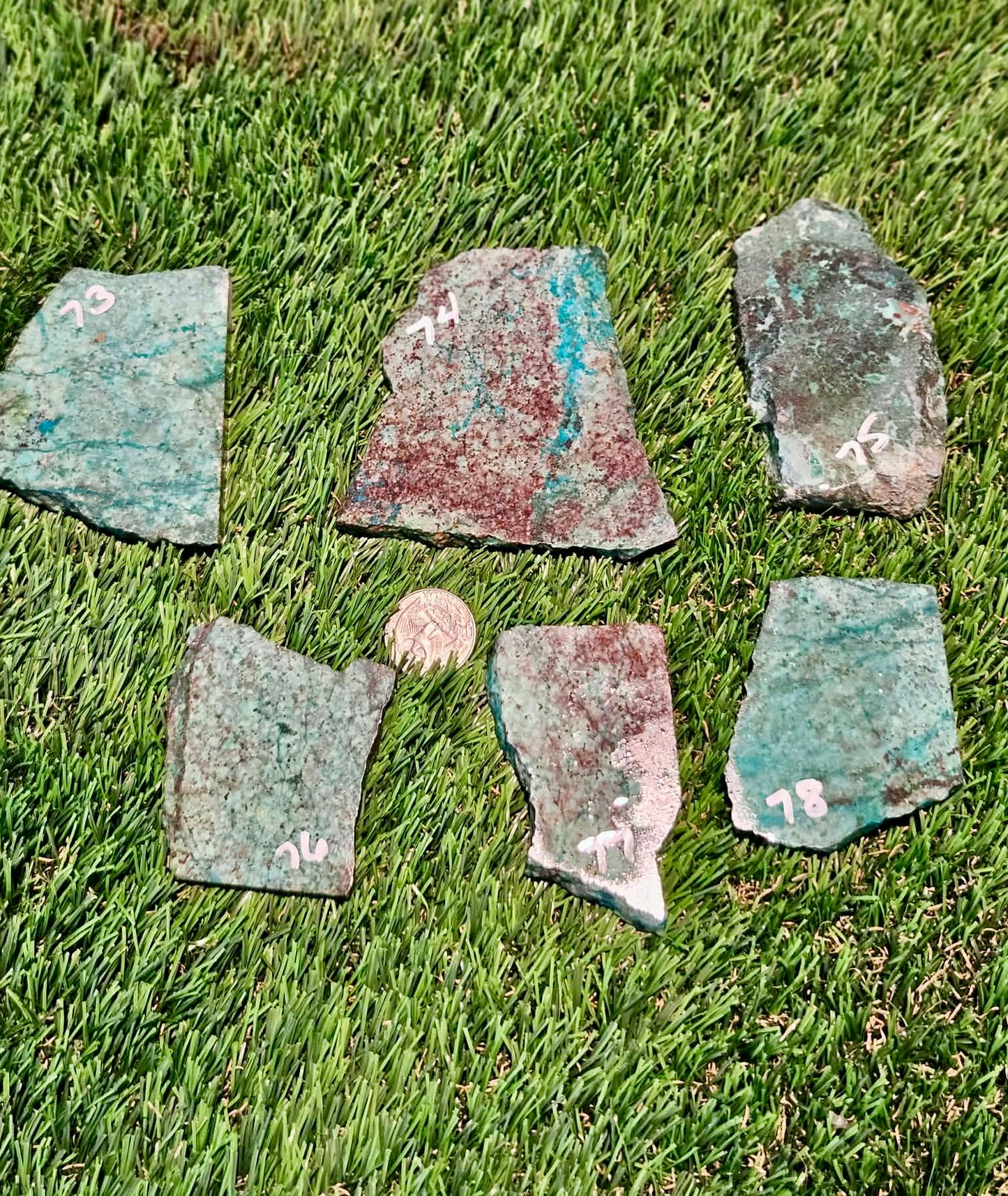 Globe Chrysocolla Slabs 73-78