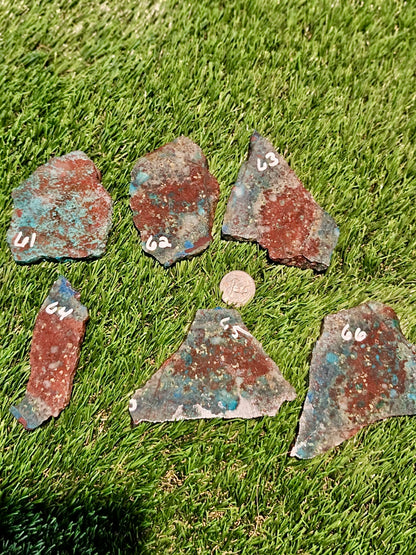 Globe Chrysocolla Slabs 61-66