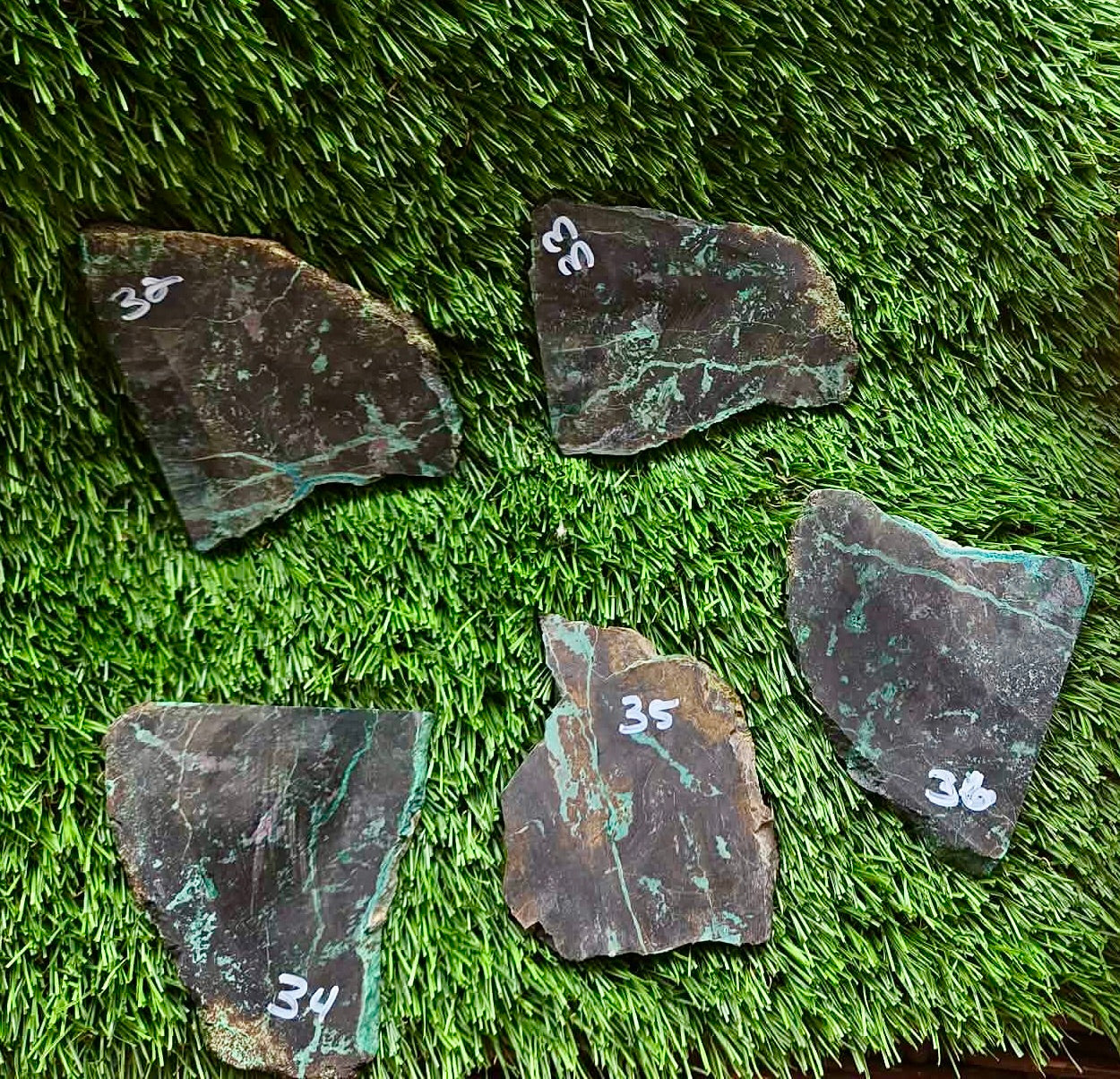 Globe Chrysocolla Slabs 32-36