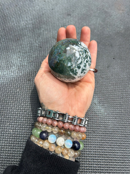 Moss Agate Crystal Sphere