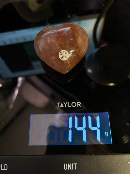 Beautiful Fire Quartz Crystal Hearts 94g-142g