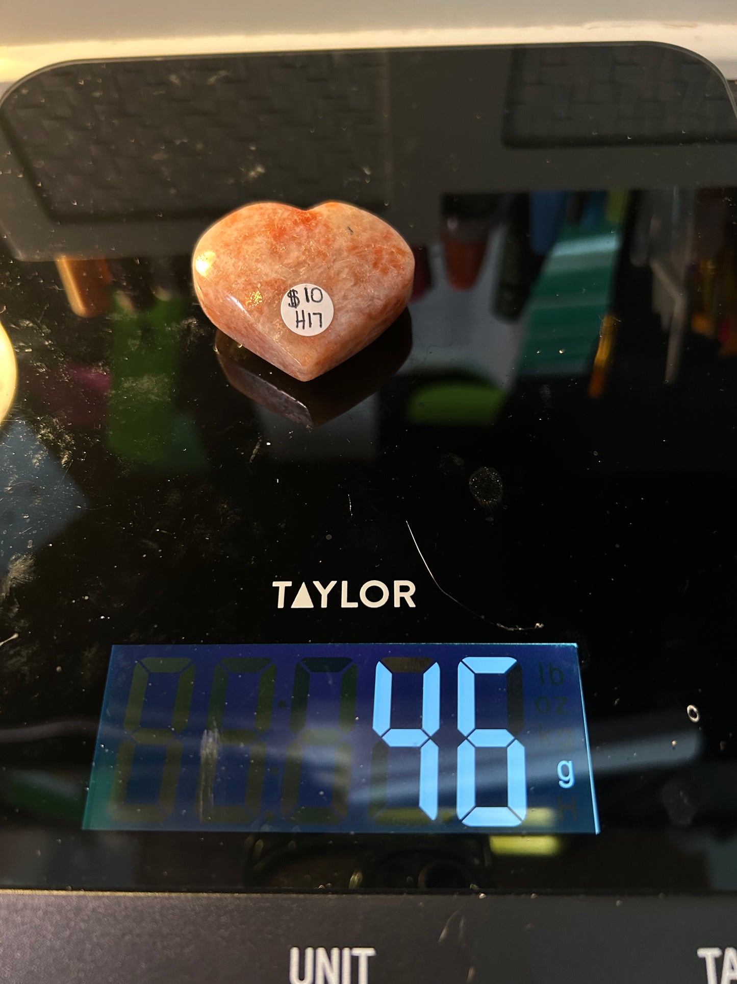 Beautiful Natural Flashy Sunstone Heart 46g