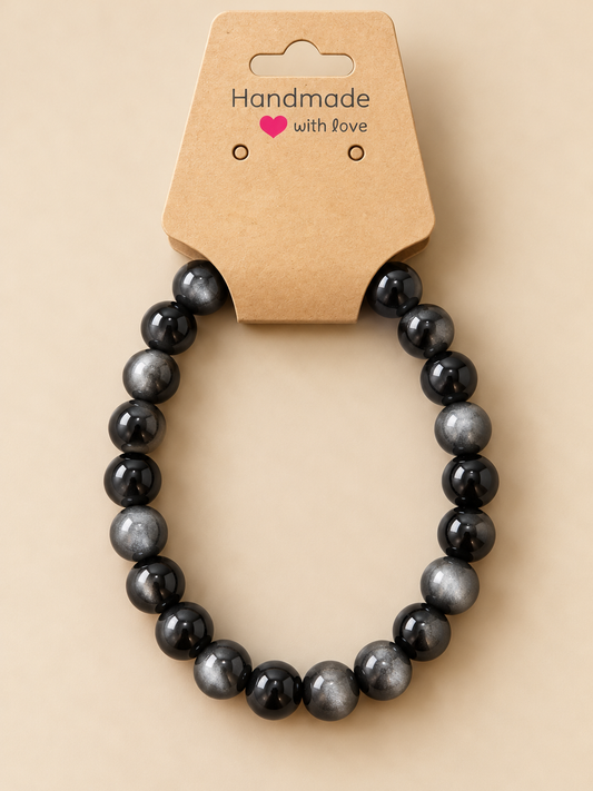 Silver Sheen Obsidian bracelets