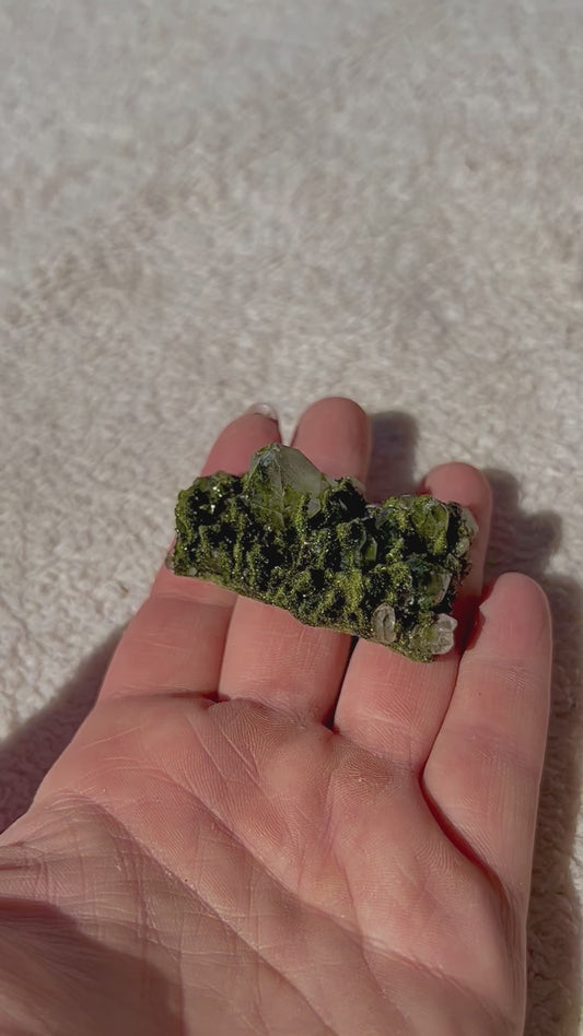 Beautiful Forest Epidote with Clear Quartz