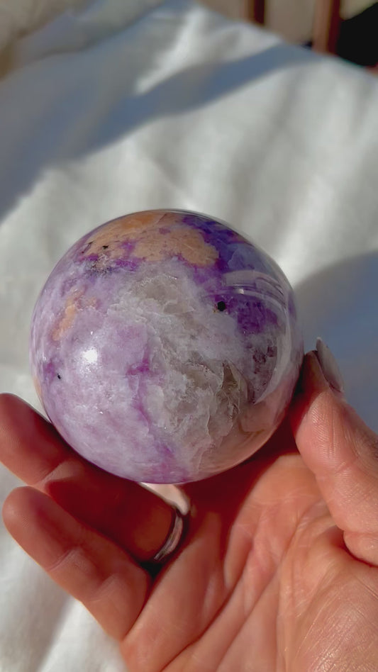 Purple Lilac Lepidolite Crystal Spheres 246g-556g