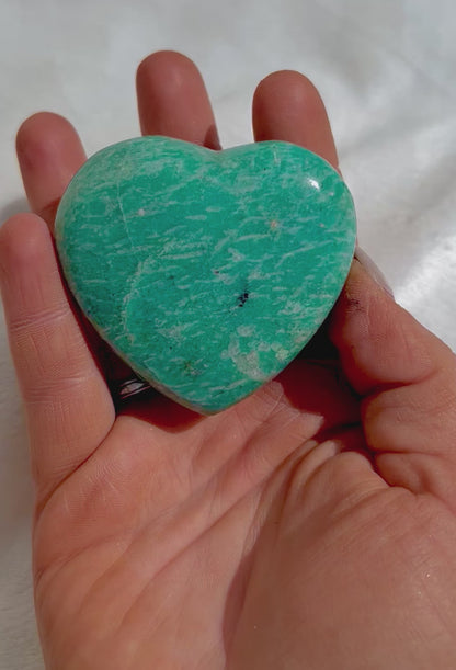 Stunning Natural Amazonite Hearts 132g-144g