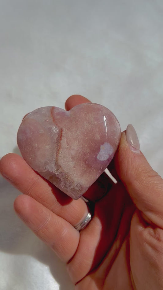 Gorgeous Flower Agate Hearts 44g-114g