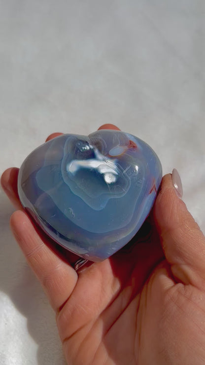 Natural Orca Agate Crystal Hearts 102g-244g