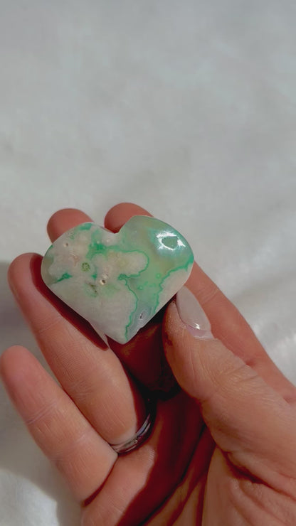 Gorgeous Flower Agate Hearts 44g-114g