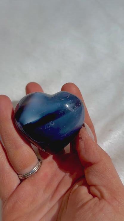 Natural Orca Agate Crystal Hearts 102g-244g