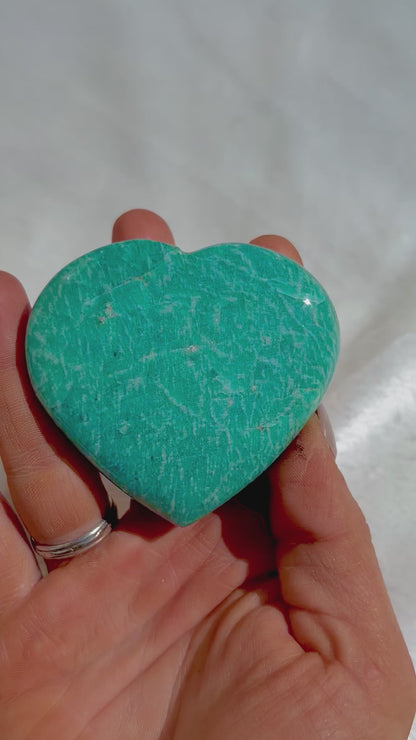 Stunning Natural Amazonite Hearts 132g-144g