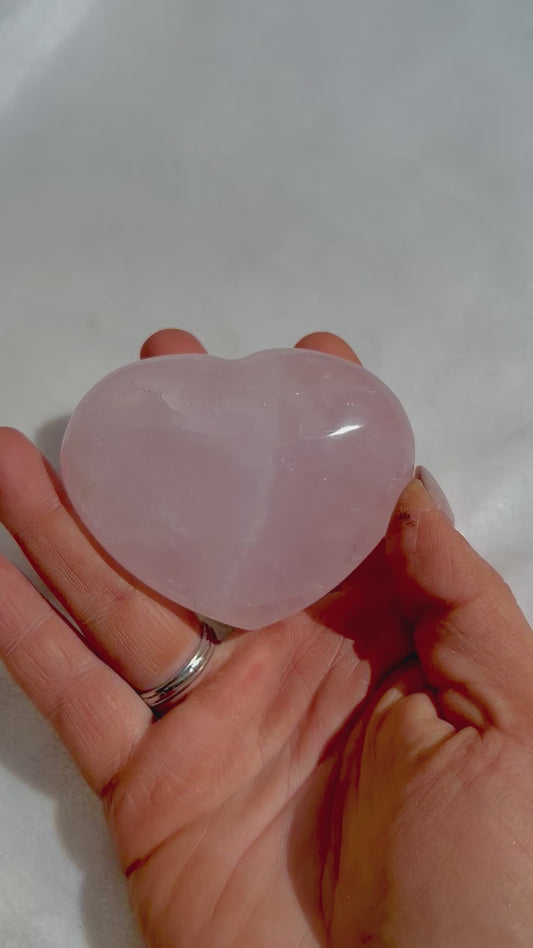 Rainbow Flashy Natural Rose Quartz Hearts 60g-176g