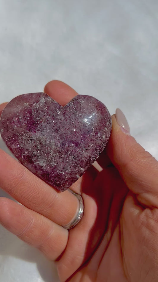 Flashy Natural Purple Lepidolite Heart 104g