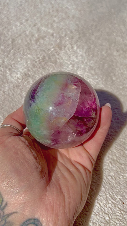 Colorful Fluorite Crystal Spheres 318g-634g